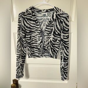 Asos Zebra Print Mesh Top